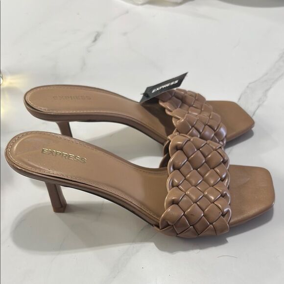 Express Tan Woven Leather Sandals - Picture 2 of 4